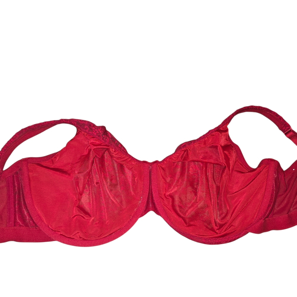 Cacique Lame Bryant Vibrant Red Lace Bra 44H - Picture 4 of 6